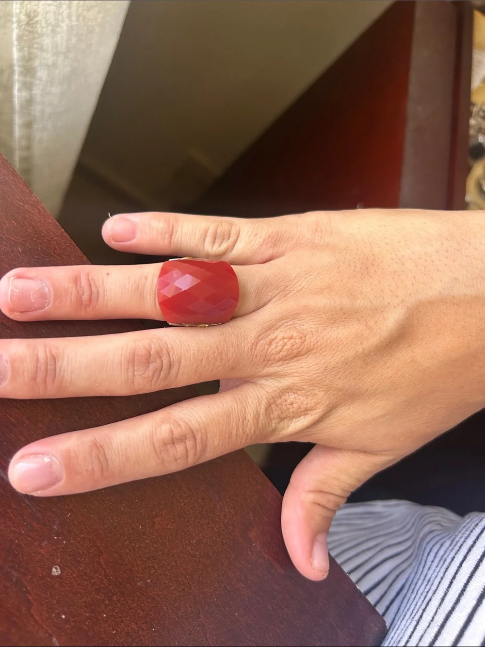 Faceted Red Statement Ring